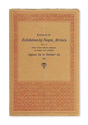 (ART.) MOORLAND, DR. JESSE E. Catalogue of Exhibition by Negro Artists, Held at the New York Public Library.